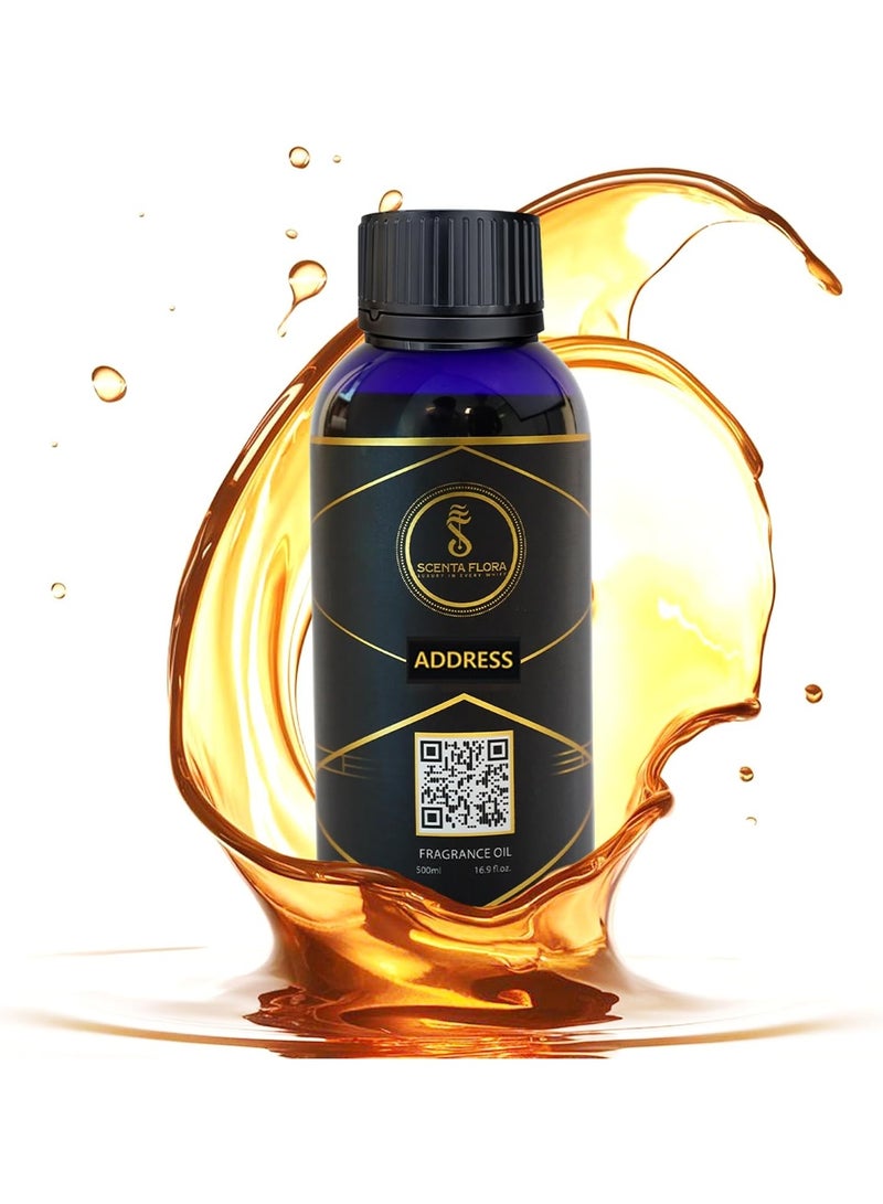 SCENTA FLORA Address Aroma Oil for Scent Diffusers Aromatherapy 500ml | IFRA Certified | An Elegant Fusion of Cedarwood and Citrus for Homes, Hotels, and Offices | Designed to Enrich Any Space - Image 1