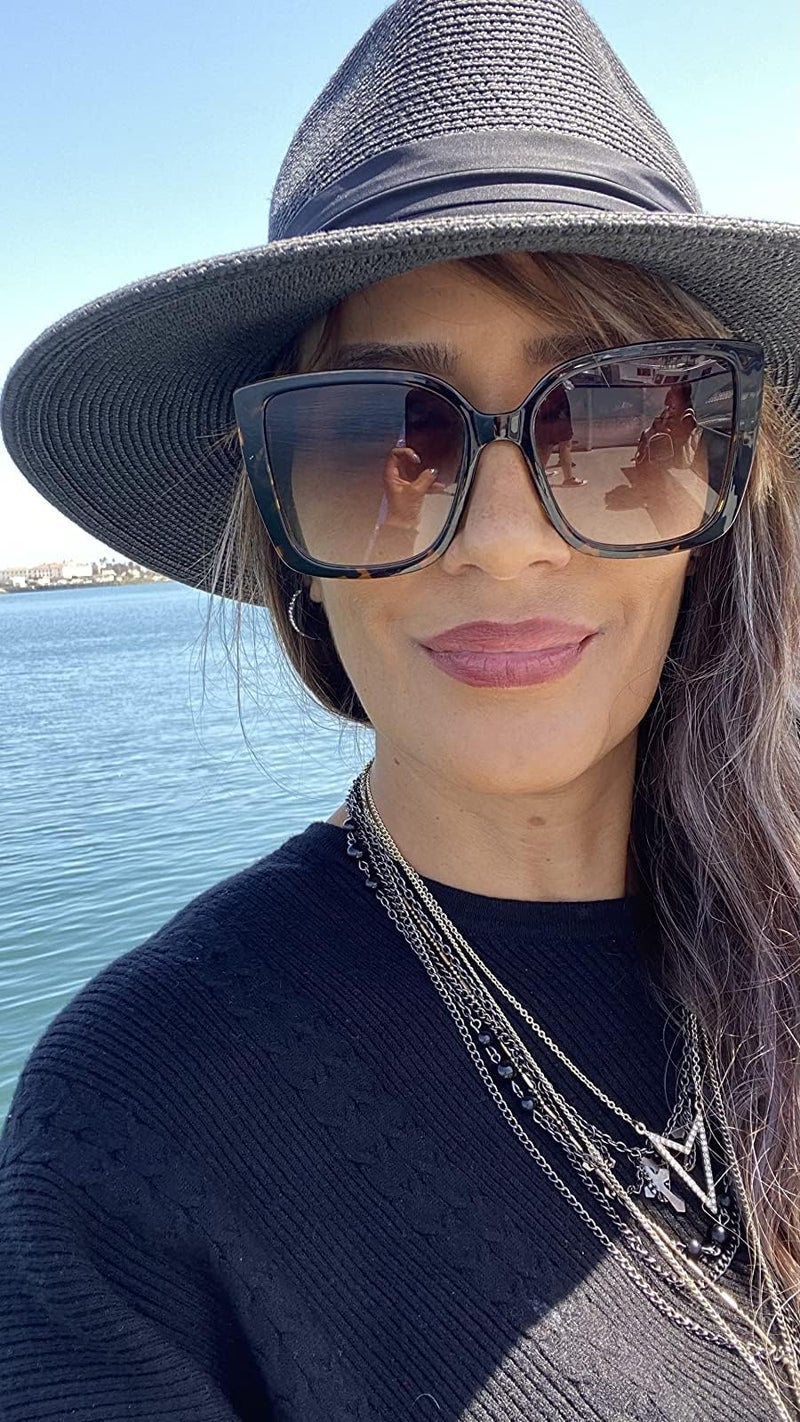 FURTALK Womens Mens Wide Brim Straw Panama Hat Fedora Summer Beach Sun Hats UPF Straw Hat for Women - Image 5