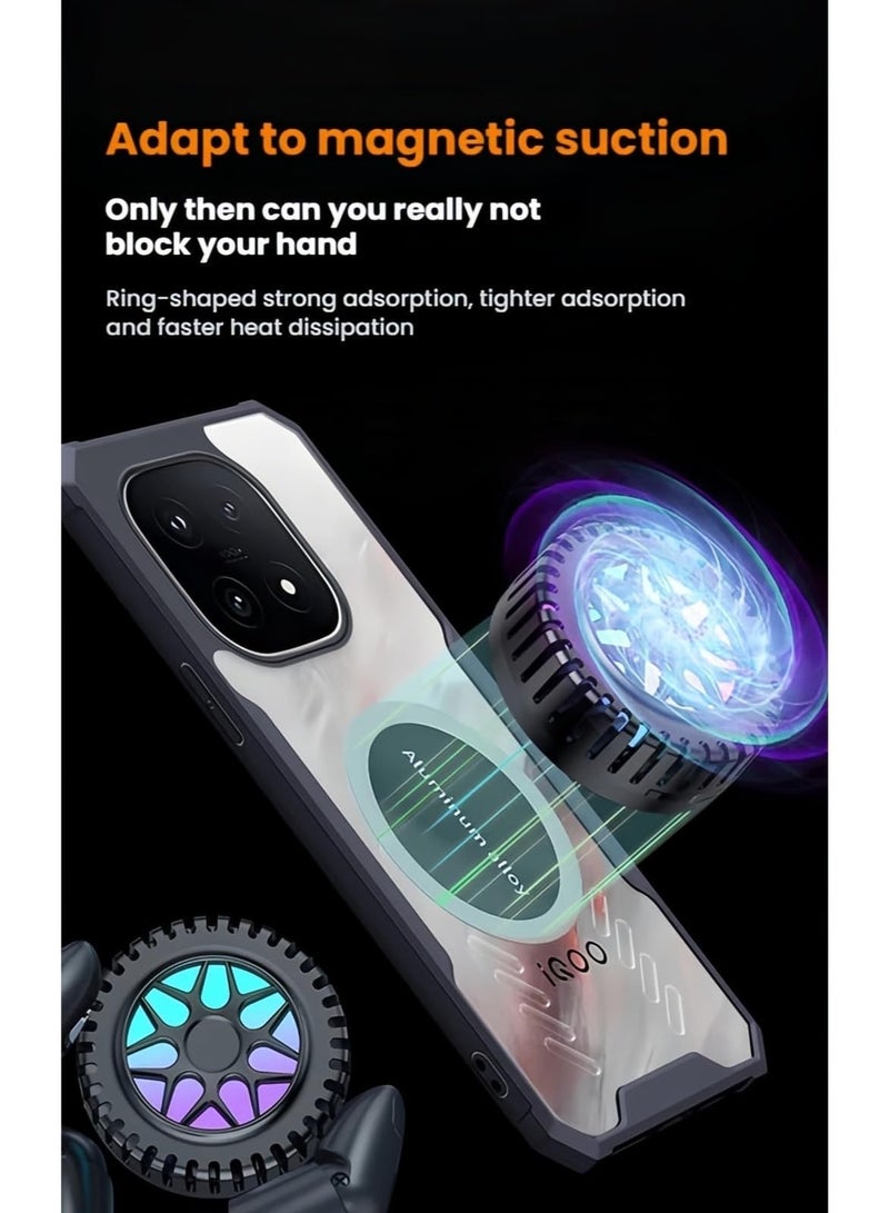 عام غطاء متوافق مع فيفو iQOO 15 5G، غلاف هجين شفاف من TPU بفتحات تبريد، غطاء تبريد من سبائك الألومنيوم. - Image 3