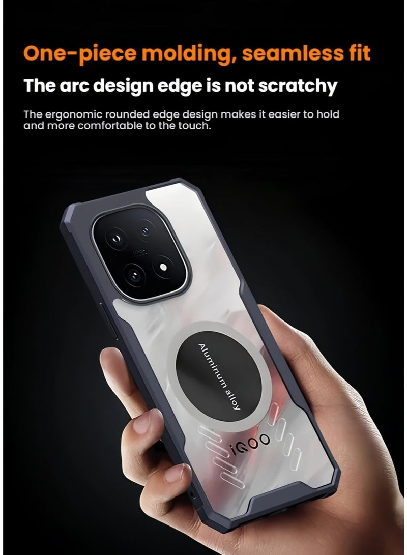 عام غطاء متوافق مع فيفو iQOO 15 5G، غلاف هجين شفاف من TPU بفتحات تبريد، غطاء تبريد من سبائك الألومنيوم. - Image 5