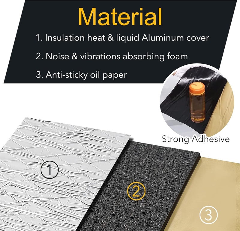 KOIKEY Car Sound Deadening Foam Mat - 394 mil 16.3 sqft Auto Soundproofing Material - Image 5