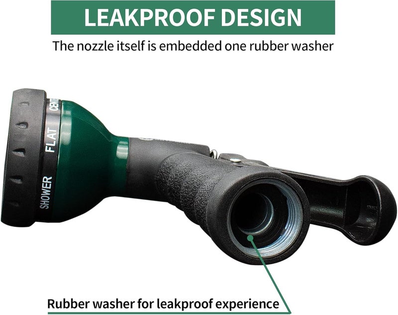AUTOMAN -Garden-Hose-Nozzle, Metal Water Spray Nozzle with Heavy Duty 7 Adjustable Watering Patterns,Slip Resistant for Watering Plants,Lawn& Garden,Washing Cars,Cleaning,Showering Pets & Outdoor Fun. - Image 4