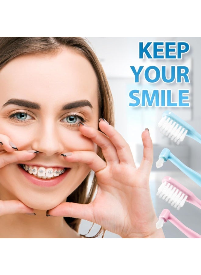 SOLARAE 6 Pcs Tufted Toothbrush, Double Ended Orthodontic Toothbrushes, V-Trim Bristles Toothbrushes, Single Tufted Tapered Tooth Brush, Manual Toothbrush for Teenage Adults, for Braces Detail Cleaning - Image 2