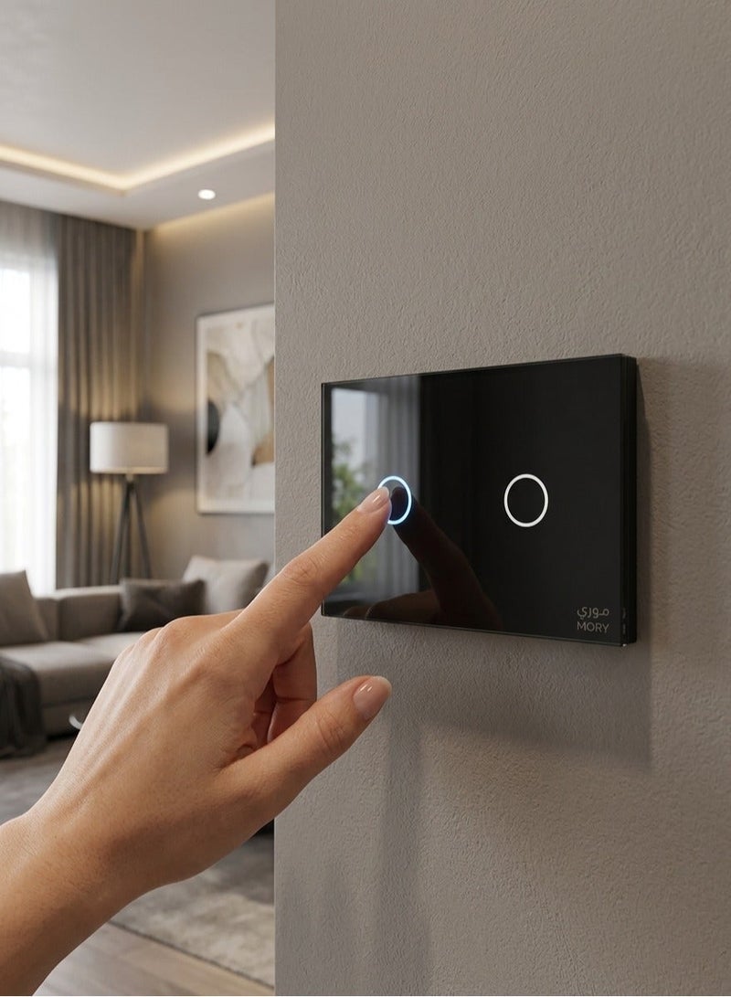 موري مفتاح تاتش مجوز سمارت هوم موري اسود S2B - Zigbee - Image 1