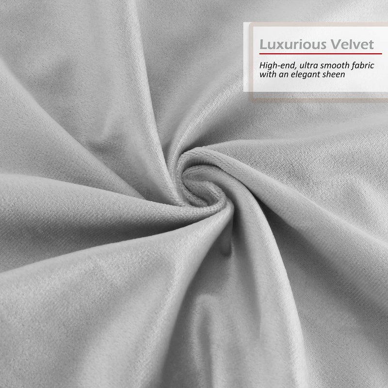 Nestl Throw Pillow Covers  Cozy Velvet Decorative Autumn Pillow Covers 22x22 Inches  Soft Solid Couch Pillow Covers for Sofa  Bed and Car  Set of 4 - Light Gray - Image 5