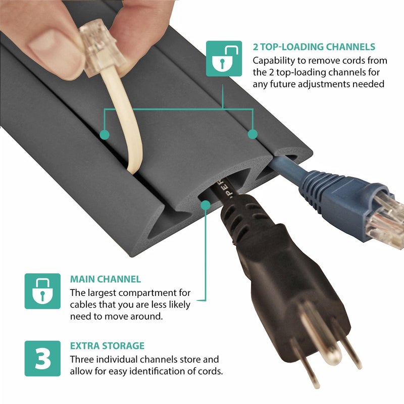 UT Wire 1749476 UT Wire Concealer & Cover 5 Ft L Dark Gray (UTW-CP501-GY) - Image 2