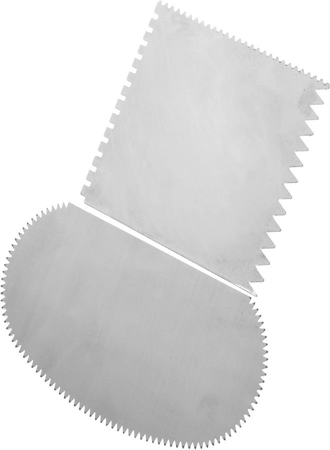 Homakover 2Pcs Mud Rib Pottery Clay Ribs Stainless Steel Serrated Scraper Crafts Tool, Ceramics Clay Sculpting Tools Kit for Sculpture Pottery - Image 2