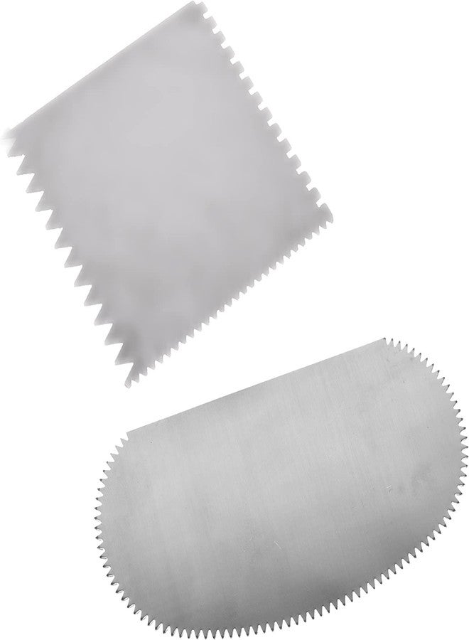 Homakover 2Pcs Mud Rib Pottery Clay Ribs Stainless Steel Serrated Scraper Crafts Tool, Ceramics Clay Sculpting Tools Kit for Sculpture Pottery - Image 1