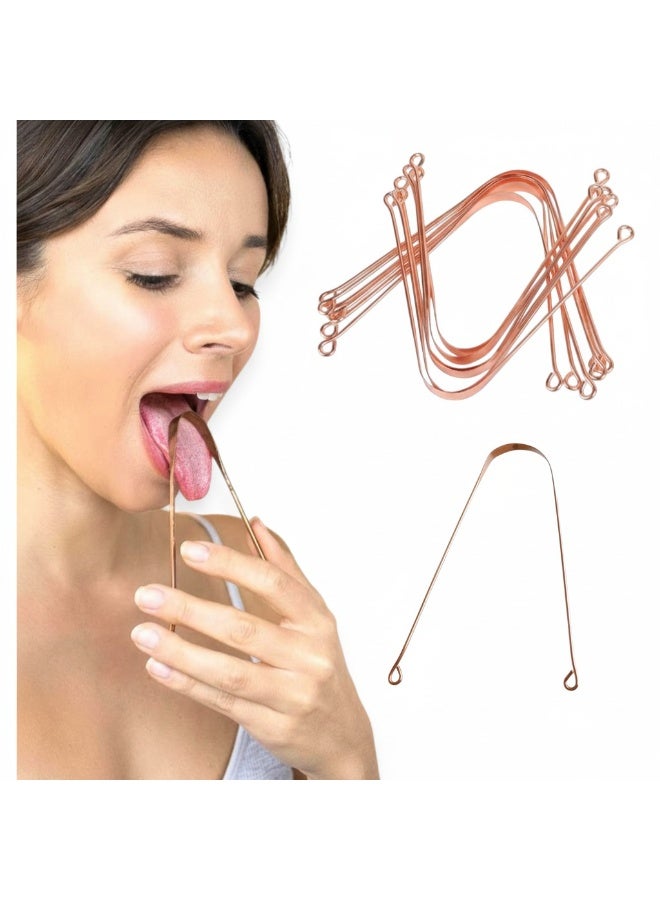 Copper Tongue Cleaner Scraper for Fresh Breath, 12 Pieces - Image 5