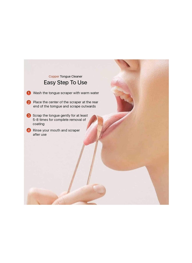 Copper Tongue Cleaner Scraper for Fresh Breath, 12 Pieces - Image 3