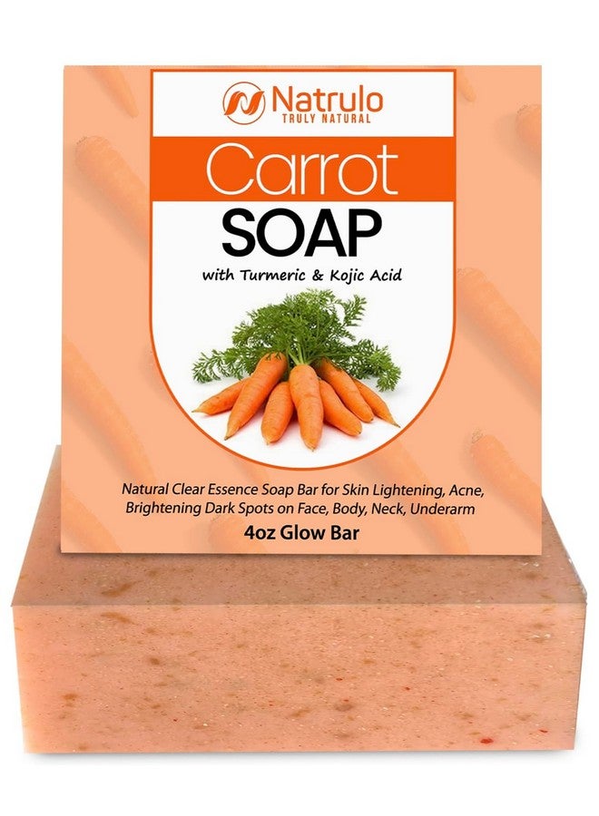 Natrulo Carrot Soap For Skin Brighteningnatural Carrot Soap Bar For Spots On Face Body Neck Underarmcarotene Reduces Acne Brightens Scars & Evens Skin Tonekojic Acid Glow Bar Made In Usa - Image 1