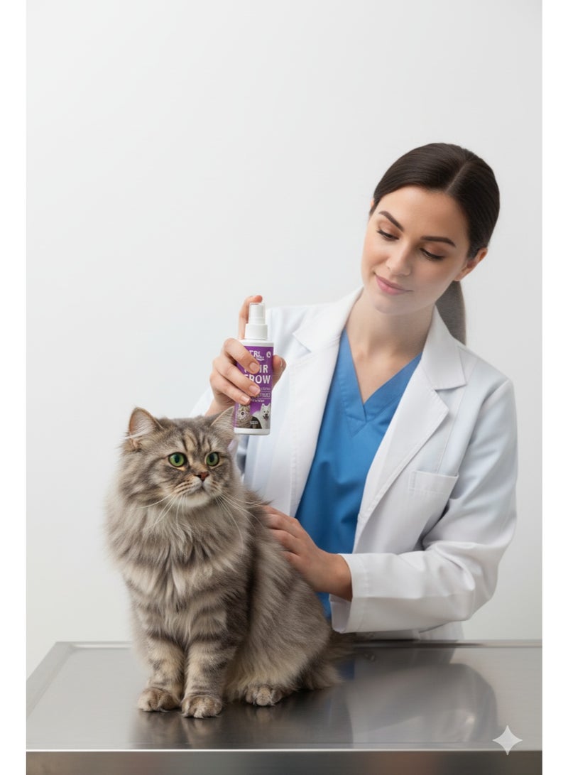 بخاخ TRI Pets لإنبات شعر القطط والكلاب - يعزز نمو الشعر بسرعة ، يقلل التساقط، يدعم صحة الجلد، غني بالألوفيرا والبيوتين 100 مل - Image 4