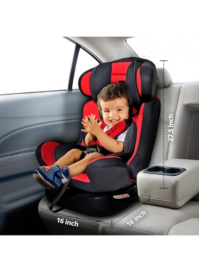 Luvlap Galaxy Convertible Car Seat for Baby & Kids New Born to 7 Years, Forward Facing & Rearward Facing, 3 Adjustable Recline Levels, European Safety Standard Certified, Side Impact Guard, Red - Image 2