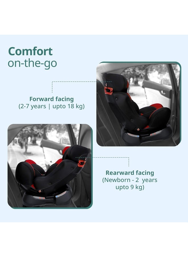 Luvlap Galaxy Convertible Car Seat for Baby & Kids New Born to 7 Years, Forward Facing & Rearward Facing, 3 Adjustable Recline Levels, European Safety Standard Certified, Side Impact Guard, Red - Image 5