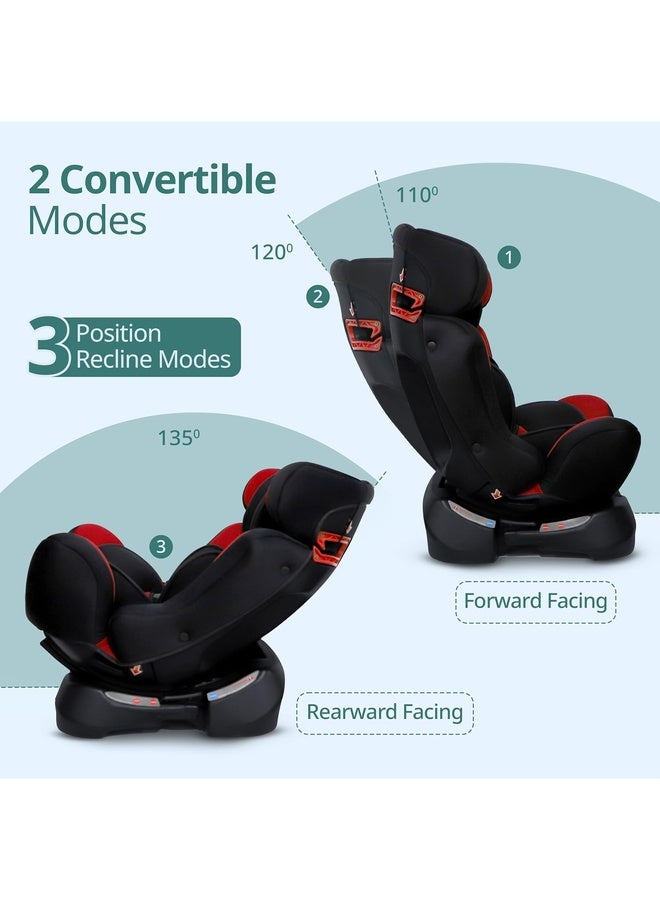 Luvlap Galaxy Convertible Car Seat for Baby & Kids New Born to 7 Years, Forward Facing & Rearward Facing, 3 Adjustable Recline Levels, European Safety Standard Certified, Side Impact Guard, Red - Image 3