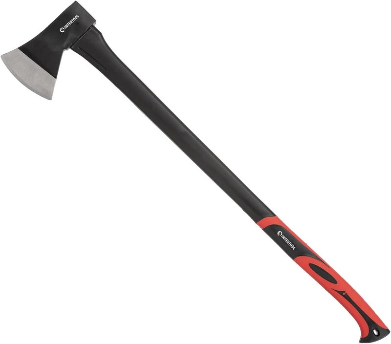 INTERTOOL 36 Inch Chopping Axe | Heavy Duty Wood Cutting & Felling Axe for Firewood | 2.8lb Head with Shock Absorbing Fiberglass Handle | HT-0264 - Image 3