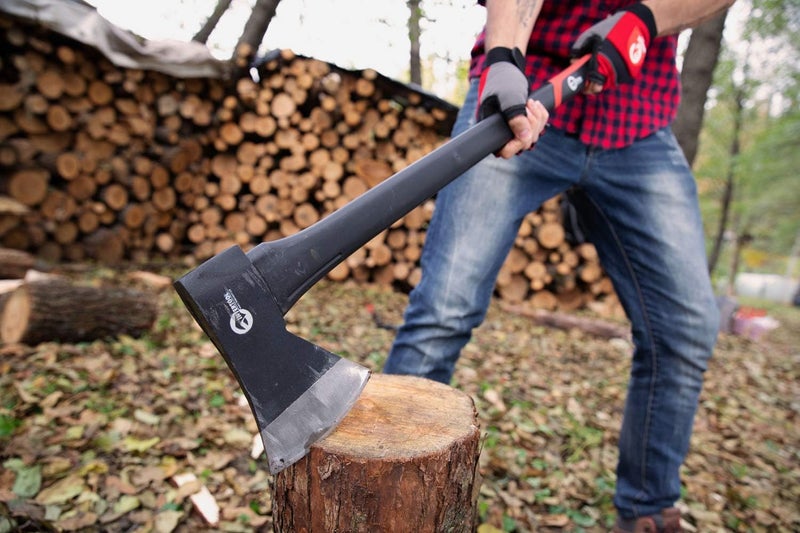 INTERTOOL 36 Inch Chopping Axe | Heavy Duty Wood Cutting & Felling Axe for Firewood | 2.8lb Head with Shock Absorbing Fiberglass Handle | HT-0264 - Image 4