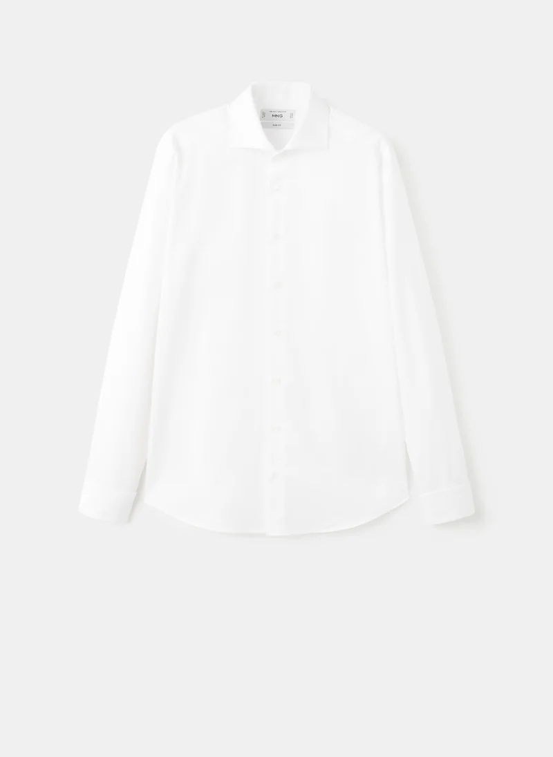 مانجو مان Slim-fit twill fabric suit with shirt cufflinks