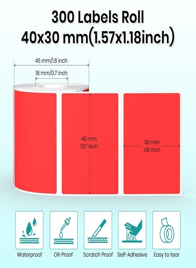 ملصقات حرارية حمراء من YIKIADA، مقاس 1.57 × 1.18 بوصة، مقاومة للماء، لطابعة M110 - Image 3