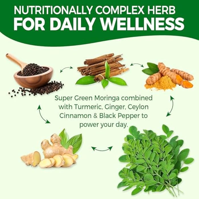 NEVISS Moringa Gummies for Women Men, Sugar Free, Vegan, with 10 Billion CFU Probiotic Turmeric Ginger Ceylon Cinnamon, Chewable Organic Pure Moringa Leaf Supplement for Adults | Gut & Immune Support, 60Cts - Image 3