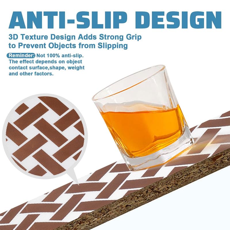 STYEVA Printed Anti-Slip Shelf Liner Mat Sheet for Drawers, Shelves, Tables, Cupboards, Fridge, Kitchen, Home, and Office - 45 CM X 5 M (Brown Cross) - Image 3