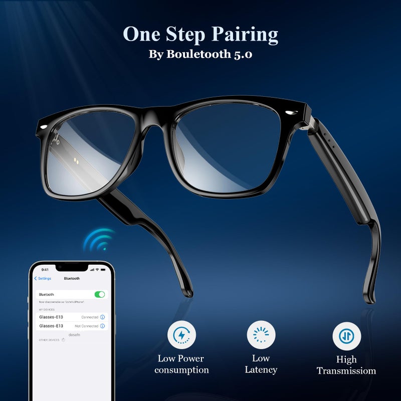 Blackview Smart Glasses, Polarized Bluetooth Sunglasses with Speaker, Voice Control, UV Protection, Anti Blue Light Lens - Image 3