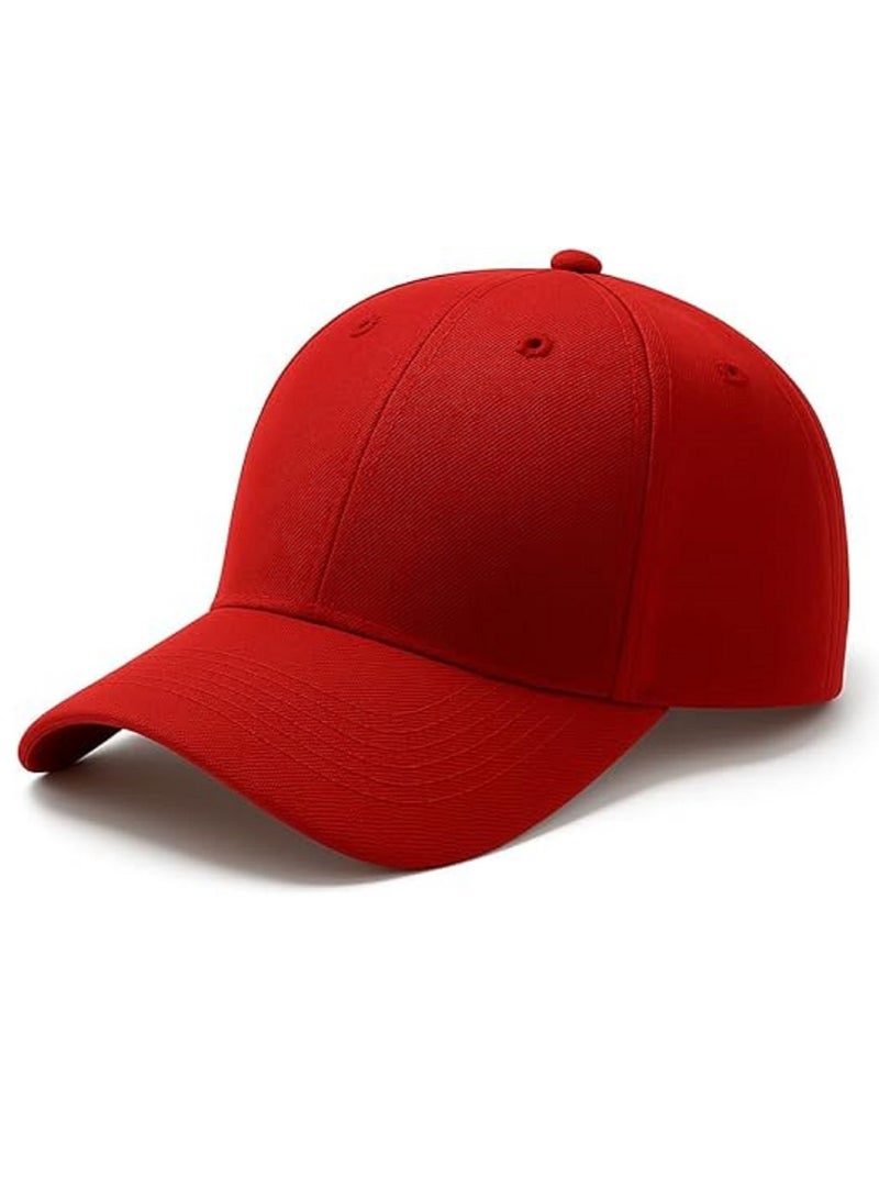 Unisex Casual Sports Cap Hat Red - Image 1
