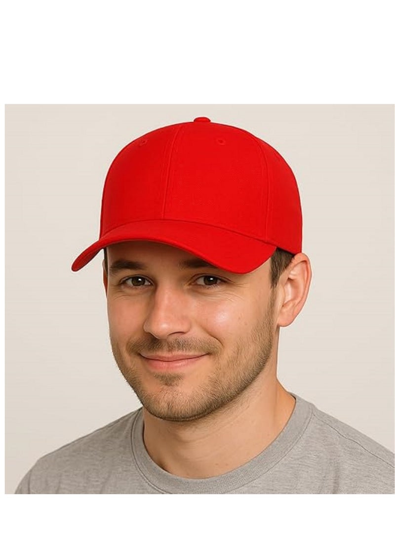 Unisex Casual Sports Cap Hat Red - Image 3