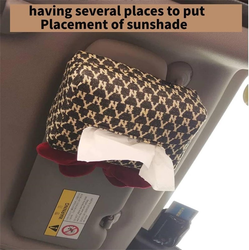 Luckam Car Tissue Holder, Dispenser Organiser Rear Seat Headrest Hanging Tissue Box with Adjustable Shoulder Strap, Cute Car Interior Accessories for Office Home Car Decoration Storage, 1Pcs - Image 5