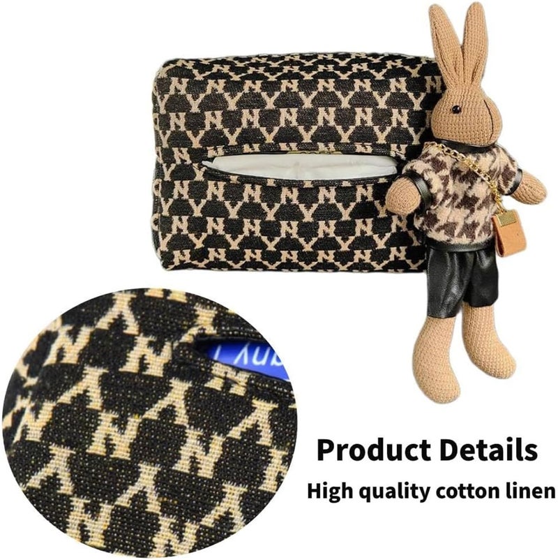 Luckam Car Tissue Holder, Dispenser Organiser Rear Seat Headrest Hanging Tissue Box with Adjustable Shoulder Strap, Cute Car Interior Accessories for Office Home Car Decoration Storage, 1Pcs - Image 4