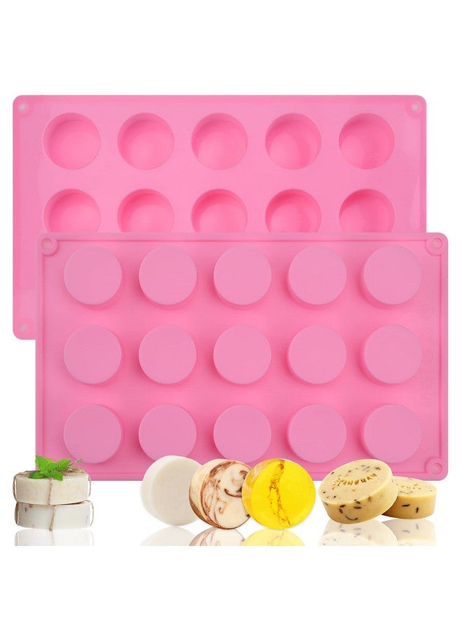 Sakolla Cylinder Silicone Soap Mold, 2 Pack 15 Cavity Round Silicone Molds for Handmade Soap, Lotion Bars, Bath Bombs, Chocolate, Cake - Image 1