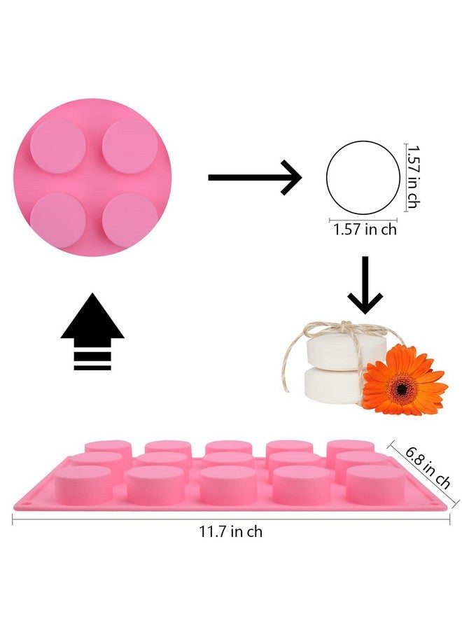 Sakolla Cylinder Silicone Soap Mold, 2 Pack 15 Cavity Round Silicone Molds for Handmade Soap, Lotion Bars, Bath Bombs, Chocolate, Cake - Image 2