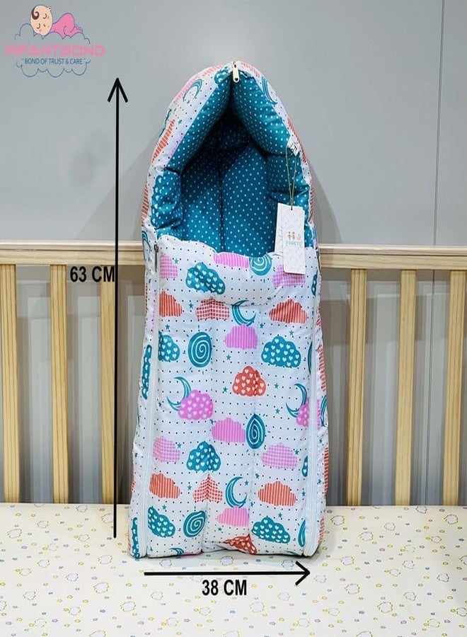 Infantbond New Born Baby All in One Bedding Essential | Baby Bed (0-6 Months) (Fullset Sprial Pista Green) - Image 3