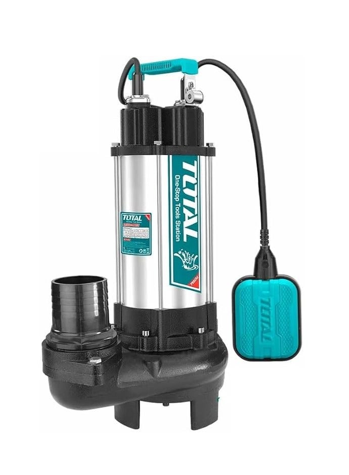 TOTAL TOTAL Sewage Submersible Water Pump 3", 2.2 kW (2200W) - TWP7220026, 3.0HP Dirty Water Pump with Cutting Blade, Max Flow 633L/min, Max Head 13m, Stainless Steel Body, Cast Iron Motor, 9m Cable, 220-240V - Image 2