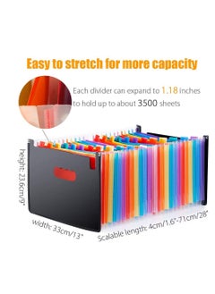 SYOSI Colorful 24 Pocket Expanding Accordian File Organizer - Ideal for A4 and Letter Size - Keep Your Invoices, Receipts, and Documents Neatly Stored and Portable  - Image 3
