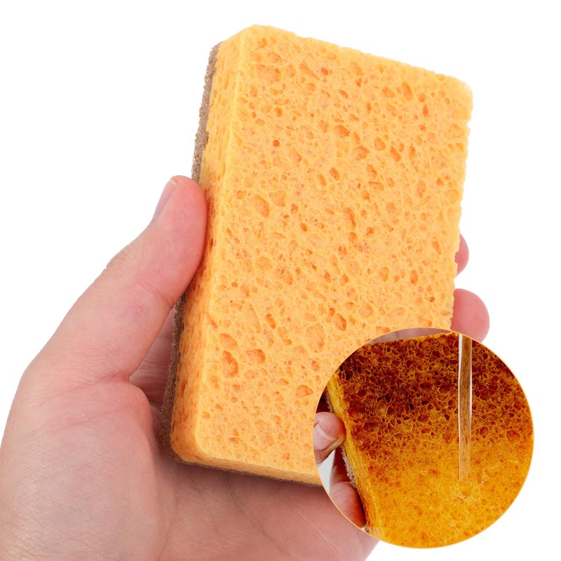 Wood Pulp Cotton Dish Sponge 5pcs Set Natural Fibers Kitchen Scrub Sponge Reusable 11x7x2 3cm - Image 4