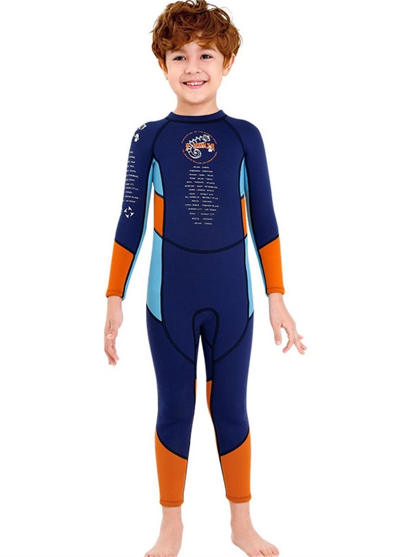 DIVE & SAIL Keep Warm Children Diving Suit Three-layer High Elastic Wetsuit For Boys Blue - Image 1