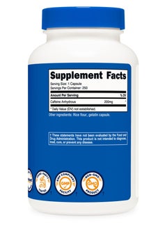 Nutricost Caffeine 200 mg Per Serving, 250 Capsules,250 Serving - Dietary Supplement  - Image 4