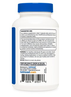 Nutricost Caffeine 200 mg Per Serving, 250 Capsules,250 Serving - Dietary Supplement  - Image 3