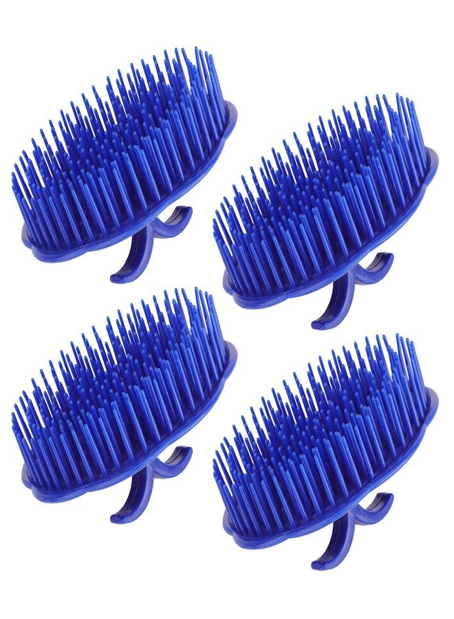 Segbeauty Palm Brush Hair, 4Pcs Scalp Massage Shampoo Brushes, Hair Brushes Men Beard Comb, Shampoo Deep Cleaning Scalp Scrubber for Washing Hair Pet Shower Grooming Travel Salon Barber Stylist Blue - Image 1