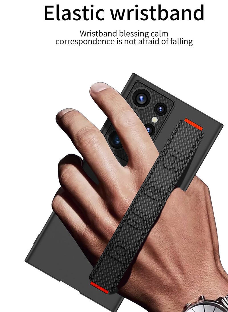 General Case for Samsung Galaxy S24/S24 Plus/S24 Ultra, Full Body Ultra Slim Case with Elastic Wrist Band & Kickstand Designed, Hand Wristband Cover Support Wireless Charging  - Image 4
