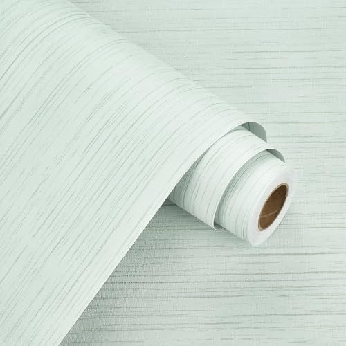 WESTICK Green Grasscloth Peel and Stick Wallpaper Self Adhesive Textured Contact Paper for Walls Cabinets Accent Wall Paper for Bedroom Living Room Camper Stick on Greeny Wallpaper 15.8 x 78 in - Image 1