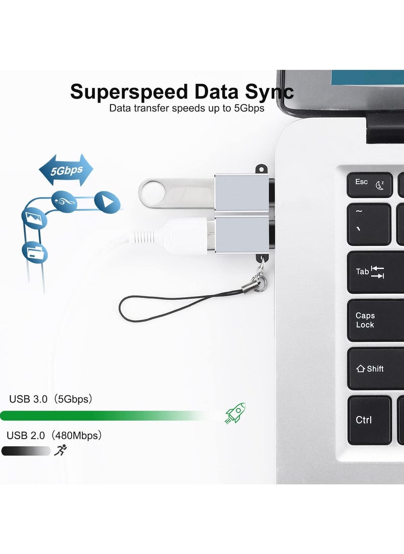 SYOSI 10 Pcs USB C to USB A Adapters, USB C Male to USB A Female 3.0 Adapter Type C Thunderbolt 4 OTG Converter for iPhone, MacBook, iPad, Android, Laptop, PC