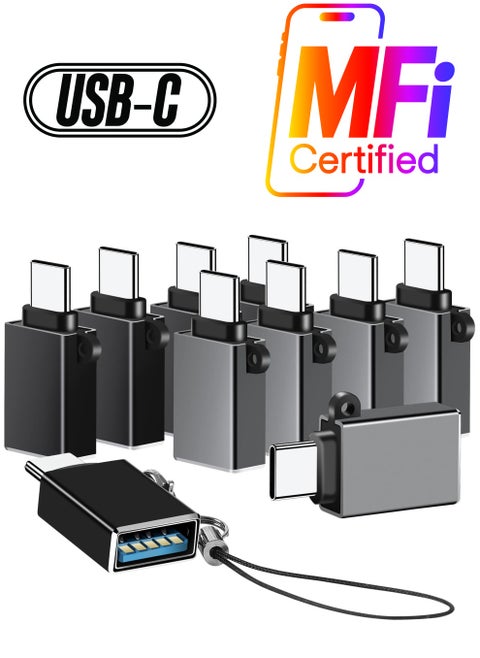 SYOSI 10 Pcs USB C to USB A Adapters, USB C Male to USB A Female 3.0 Adapter Type C Thunderbolt 4 OTG Converter for iPhone, MacBook, iPad, Android, Laptop, PC