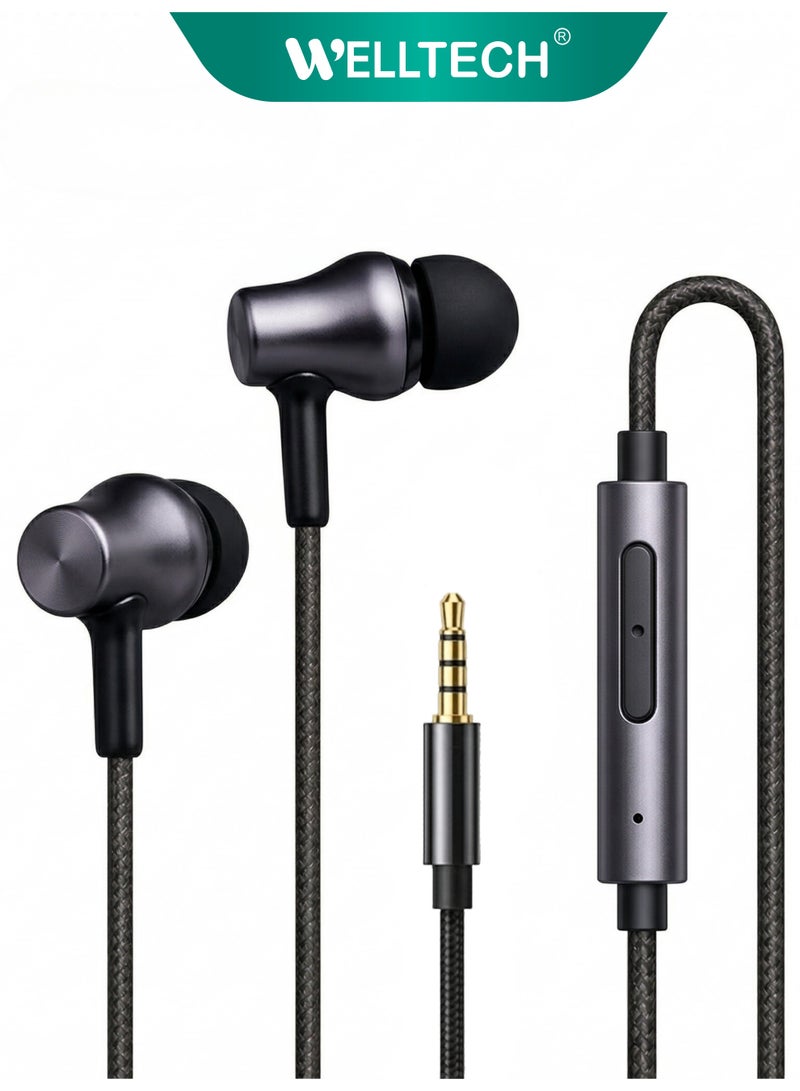 WELLTECH 3.5mm Wired Earphones with Mic Clear Voice Calling Headphones Noise Isolation In Ear Headset for Android iPhone Laptop Gaming Meetings WELLTECH HFD45 - Image 1