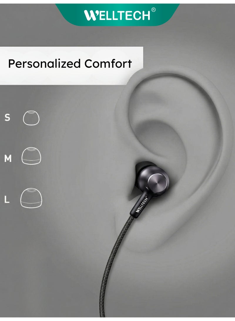 WELLTECH 3.5mm Wired Earphones with Mic Clear Voice Calling Headphones Noise Isolation In Ear Headset for Android iPhone Laptop Gaming Meetings WELLTECH HFD45 - Image 3