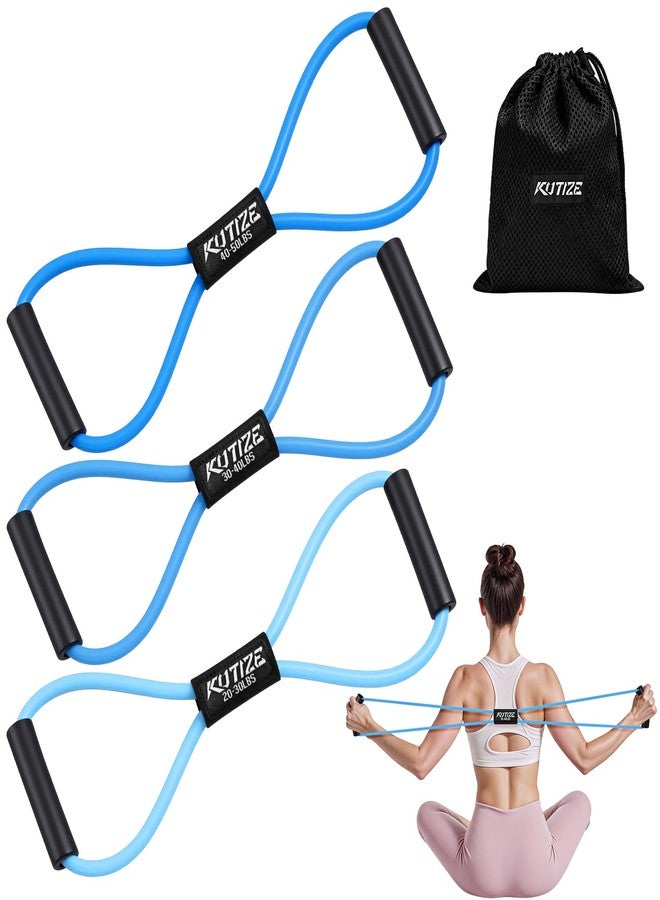 KUTIZE Resistance Bands with Handles, Figure 8 Resistance Bands for Women Men, 8 Shaped Exercise Bands for Arm, Chest, Shoulder & Back Workout, Home Gym Equipment for Yoga, Pilates, Physical Therapy - Image 1