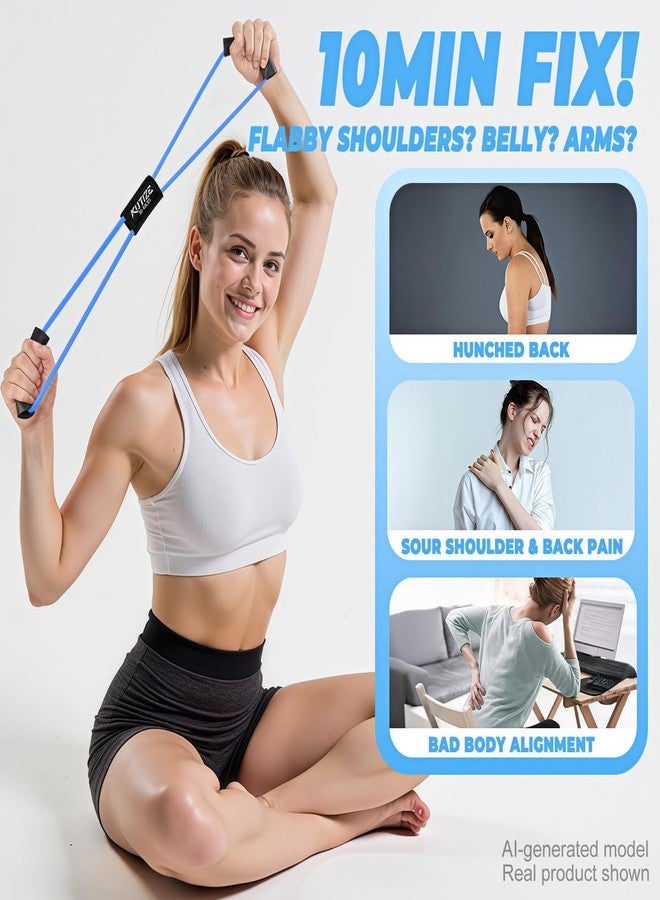 KUTIZE Resistance Bands with Handles, Figure 8 Resistance Bands for Women Men, 8 Shaped Exercise Bands for Arm, Chest, Shoulder & Back Workout, Home Gym Equipment for Yoga, Pilates, Physical Therapy - Image 2