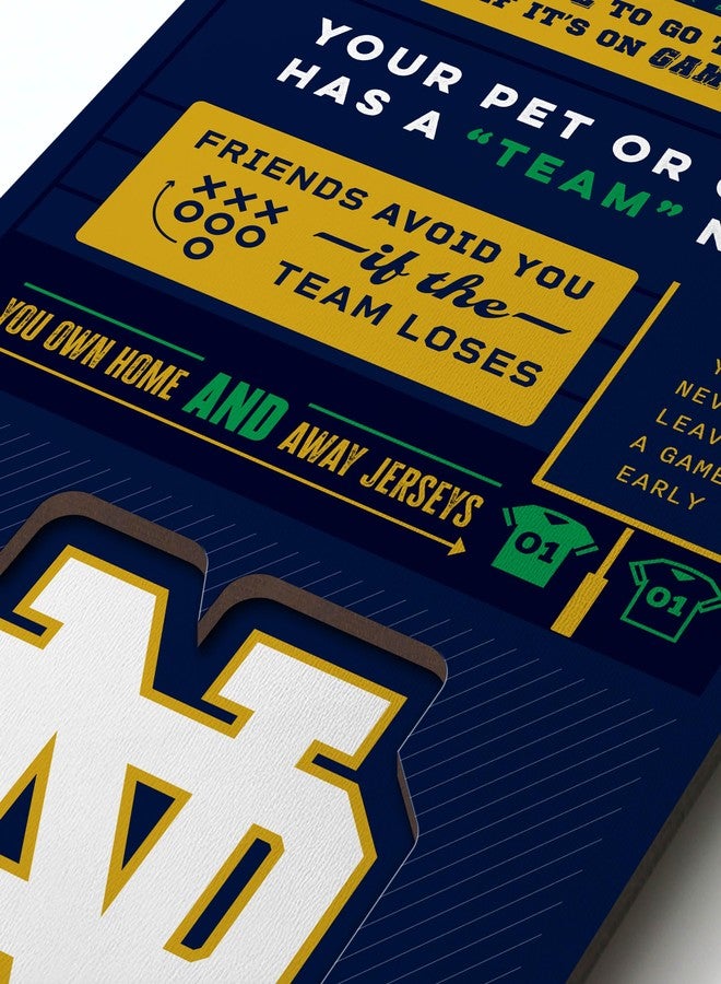 يو ذا فان لافتة "أفضل 10" من YouTheFan، مرخصة رسميًا من NCAA لفريق نوتردام فايتينغ آيريش، مقاس 6x19 بوصة - أوصاف فكاهية - عبارات رياضية ممتعة، تصميم أصلي، ديكور جداري داخلي للفريق، هدية مثالية لمحبي الفريق - Image 3