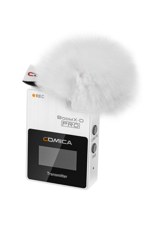 Comica Audio BoomX-D PRO D2 Ultracompact 2-Person Digital Wireless Microphone System/Recorder (2.4 GHz, White) - Image 3